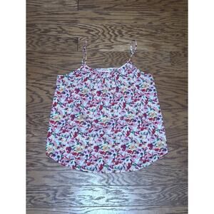 Time and Tru Women's Pink Colorful Floral Cami Tank Top Adjustable Strap, Size L